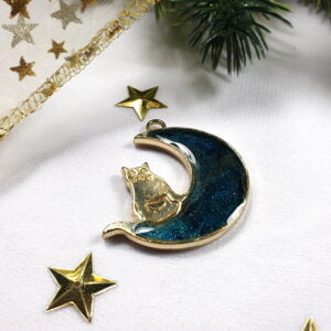 Wisiorek morski księżyc z kotem - Koci Raj - Smocze Skarby