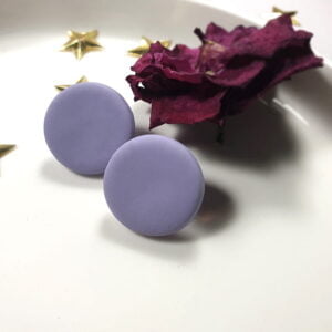 Kolczyki fioletowe z glinki polimerowej - Minima - Smocze Skarby