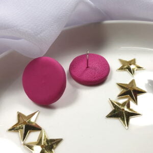 Kolczyki różowe z glinki polimerowej - Minima - Smocze Skarby
