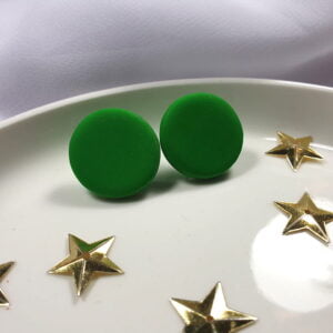 Kolczyki zielone z glinki polimerowej, sztyfty - Minima - Smocze Skarby
