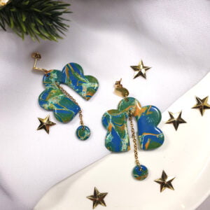 Kolczyki wiszące wielokolorowe, z glinki polimerowej - Letnie Klimaty - Smocze Skarby - biżuteria na lato, prezent dla niej