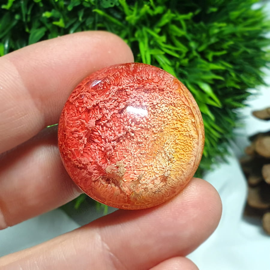Kolorowy magnes z żywicy, okrągły odcieniach pomarańczy